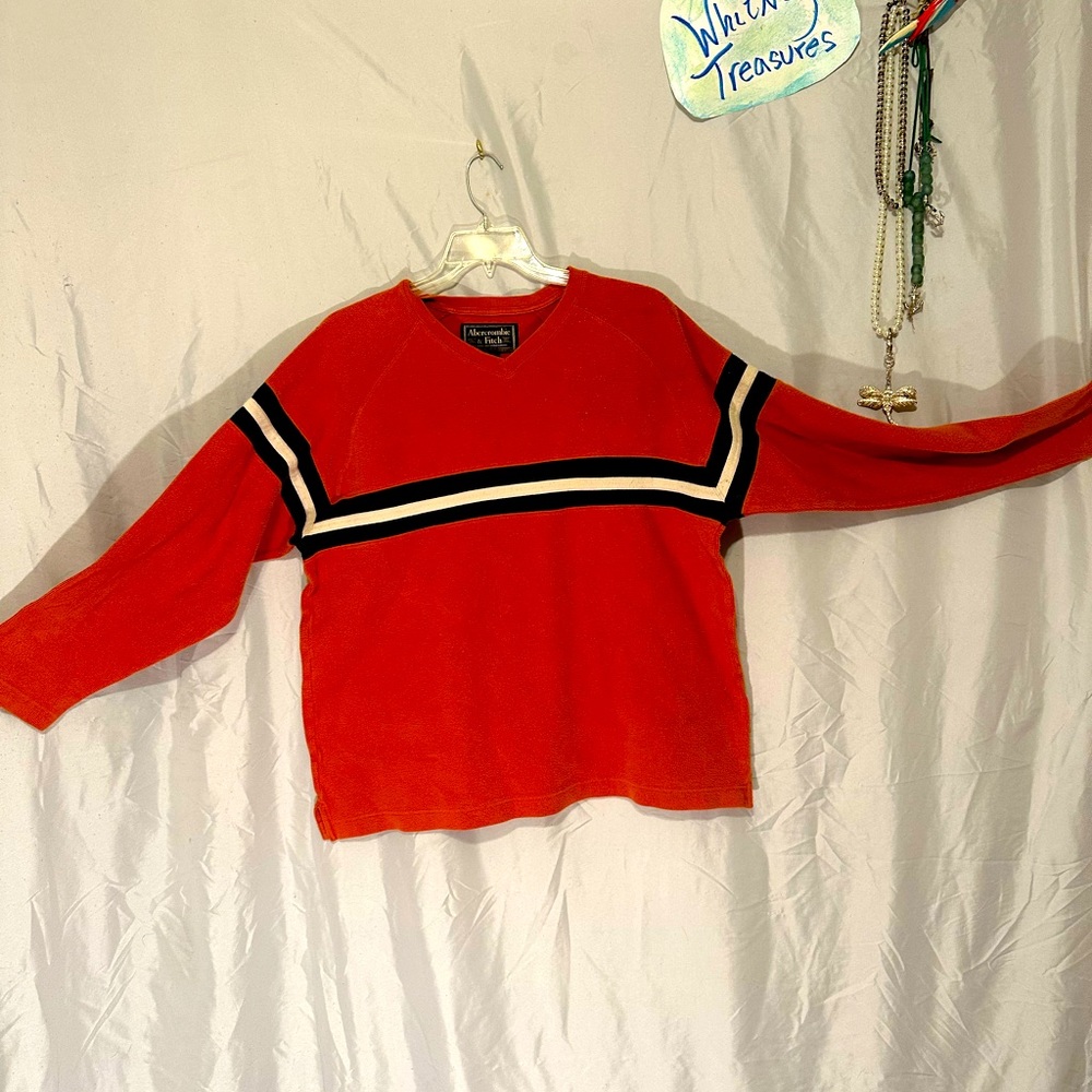 Orange striped Abercrombie sweater